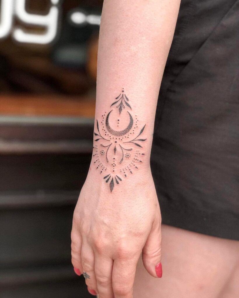 Elegant Leaf Wrist Tattoo
