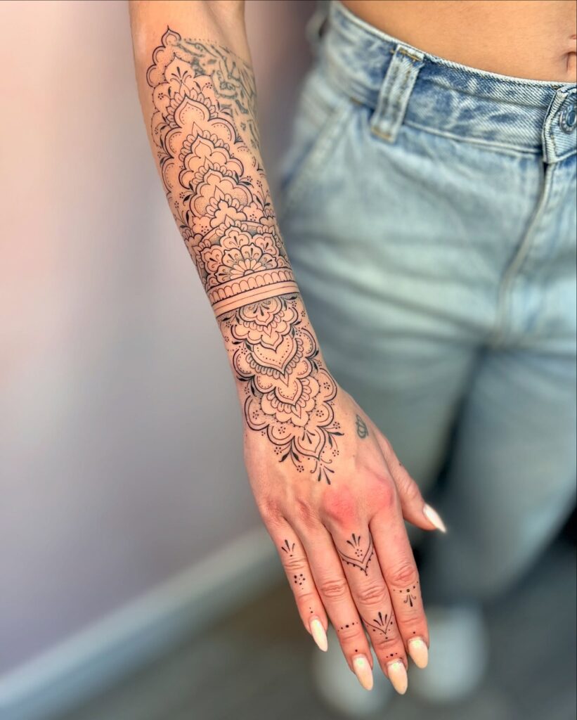 Fox And Candle Forearm Tattoo