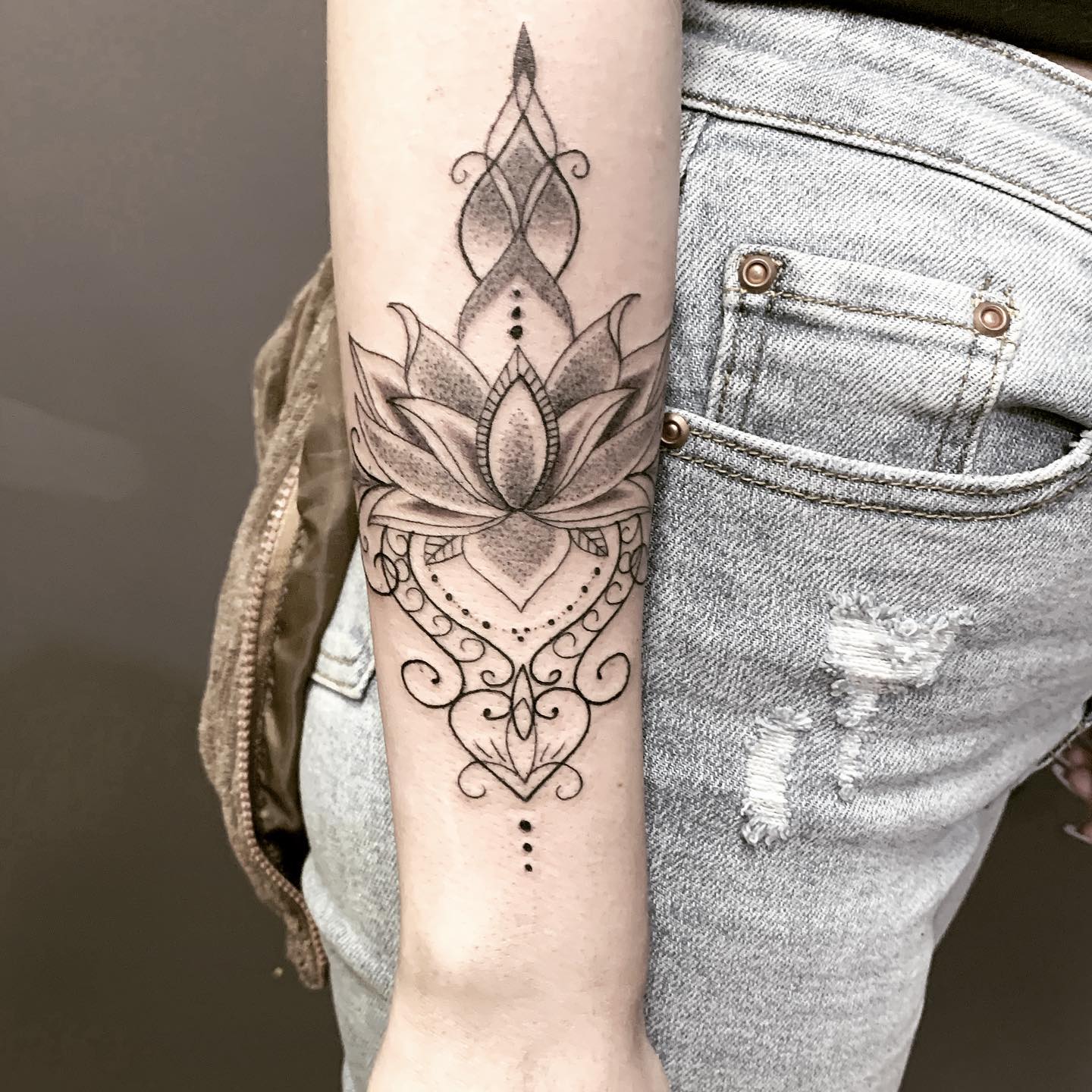 Ornamental Forearm Lotus Mandala Tattoo lotus mandala tattoo ideas tattoo