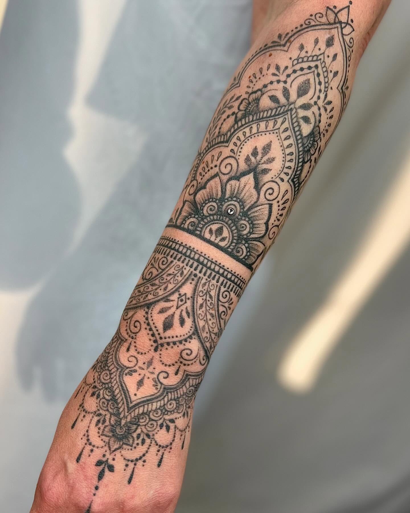 Ornamental Forearm Mandala Tattoo mandala tattoo ideas tattoo
