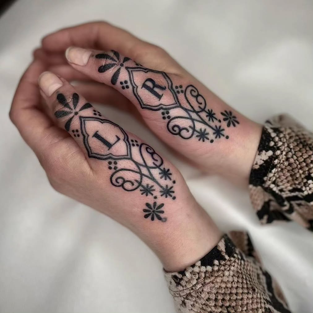 Minimalist Barbed Wire Hand Tattoo