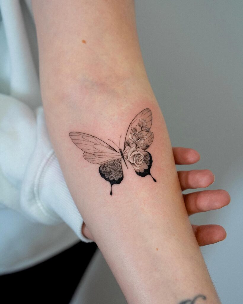 Ornamental Mandala Lace Butterfly butterfly tattoo