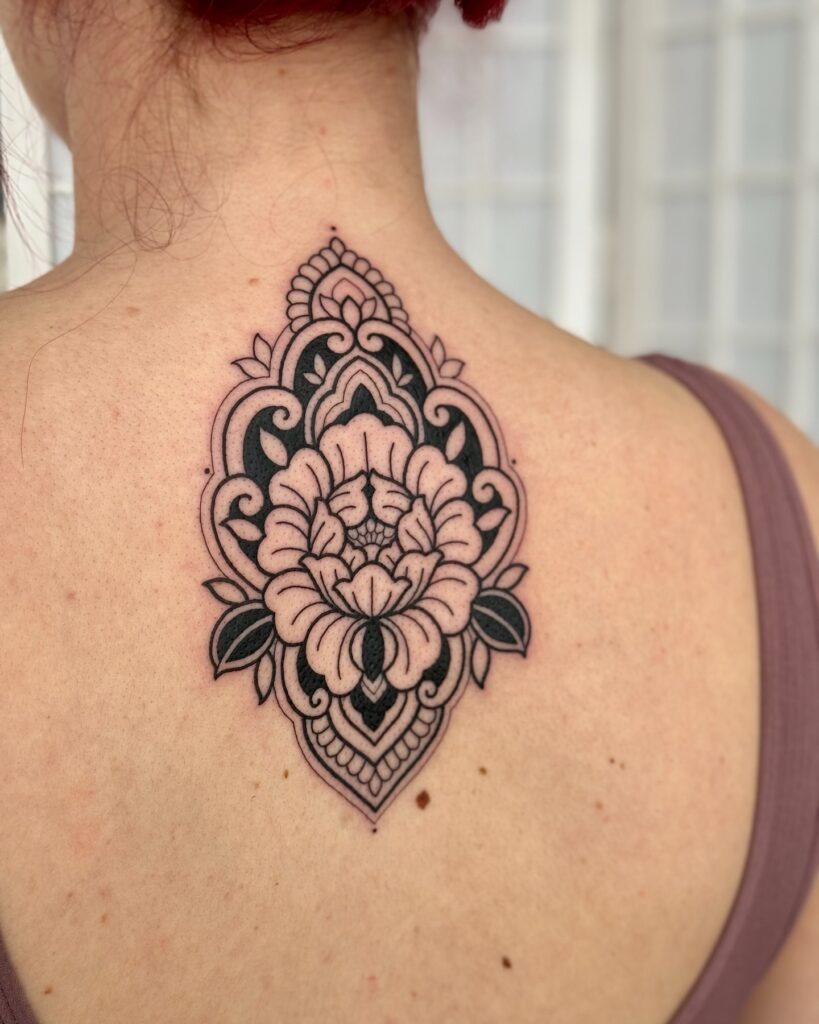 Ornamental Peony Back Tattoo peony flower tattoo ideas tattoo