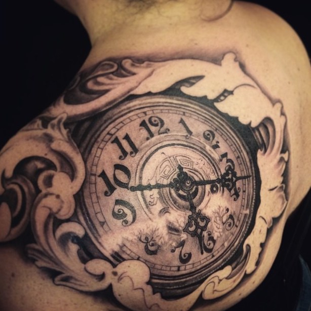 Ornamental Pocket Watch Tattoo clock tattoo ideas tattoo
