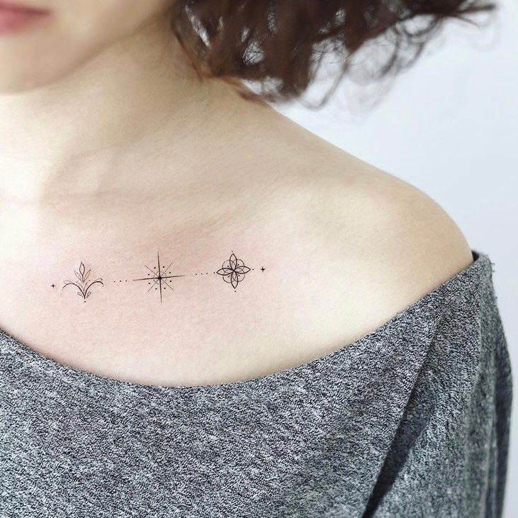 Leaf Collarbone Tattoo