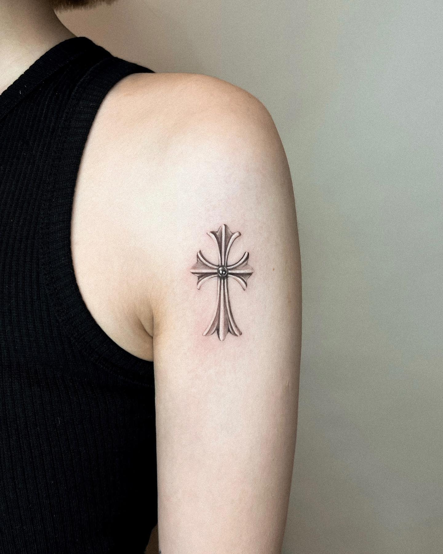 Ornate Gothic Cross Tattoo cross tattoos ideas for women tattoo