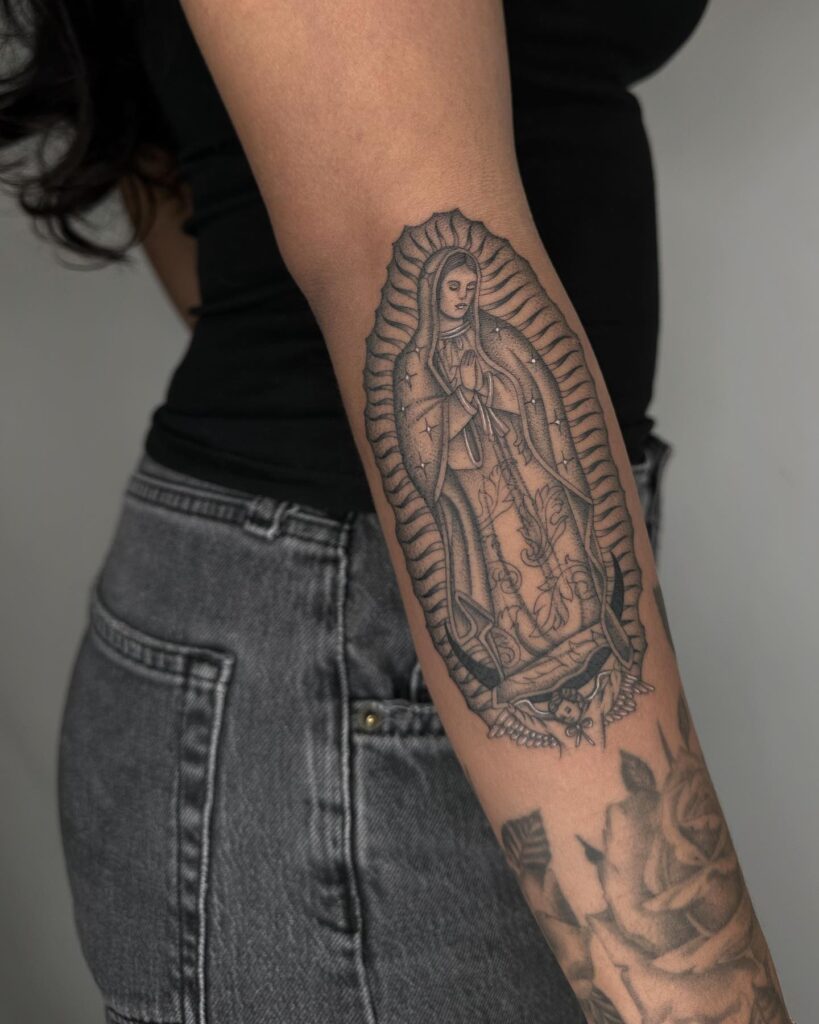 Starry Halo Virgin Mary Tattoo virgin mary tattoos tattoo