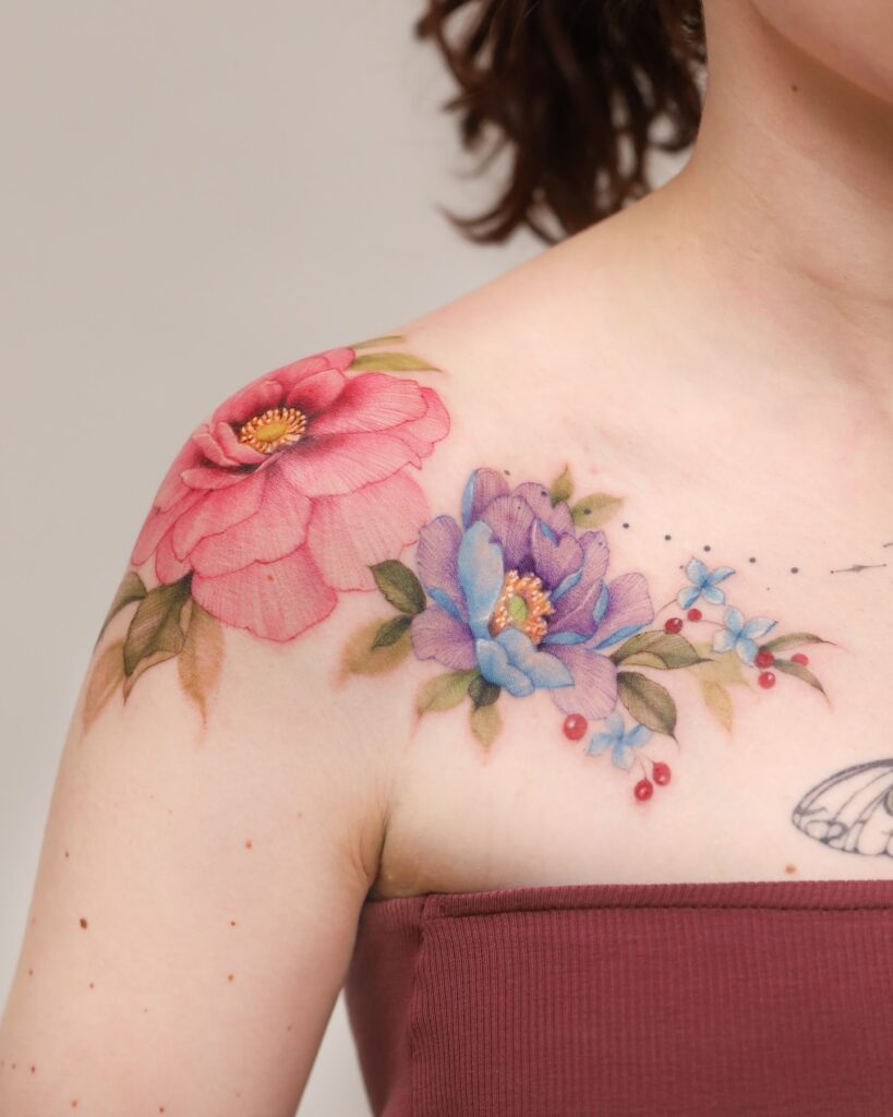 Outer Deltoid Shoulder Cap (Mild Discomfort: 3 out of 10) tattoo placement
