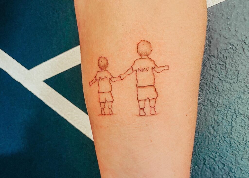 Outline of Children Holding Hands grandchildren tattoos for grandparents tattoo