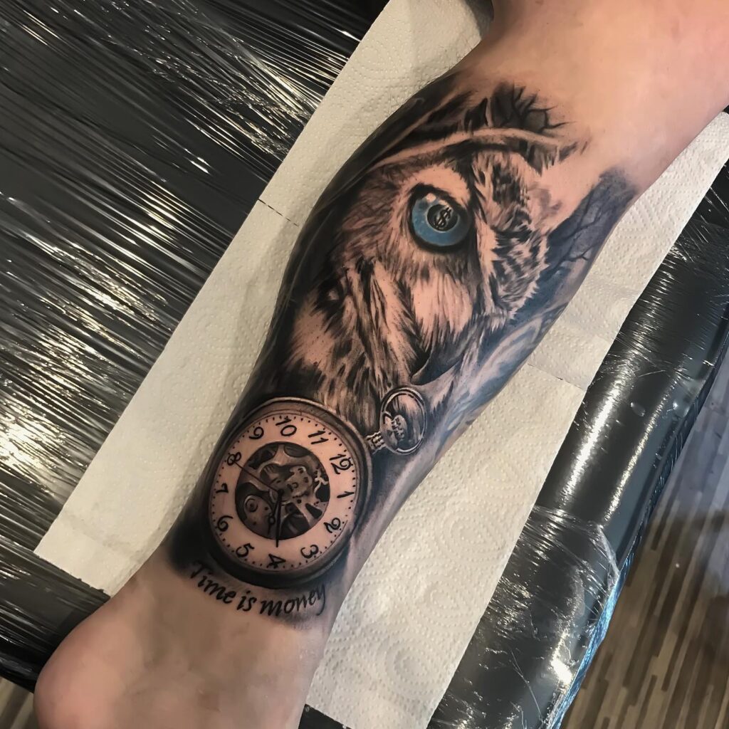 Pocket Watch and White Roses Forearm Tattoo pocket watch tattoos tattoo