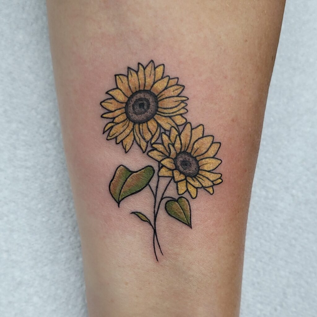 Pair of Sunflowers Forearm Tattoo sunflower tattoos tattoo