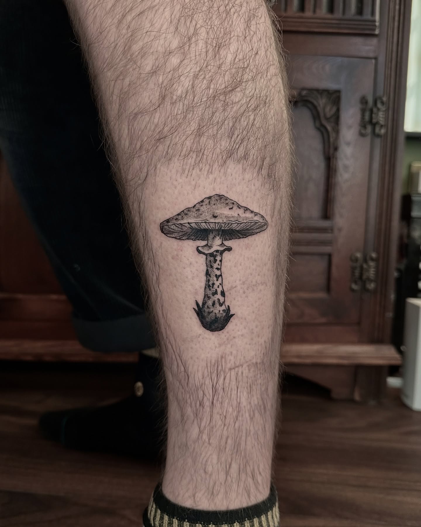 Mushroom Woman Tattoo with Lingerie and Vine Details mushroom tattoo ideas tattoo