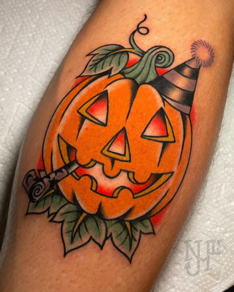 Realistic Rotten Pumpkin Tattoo