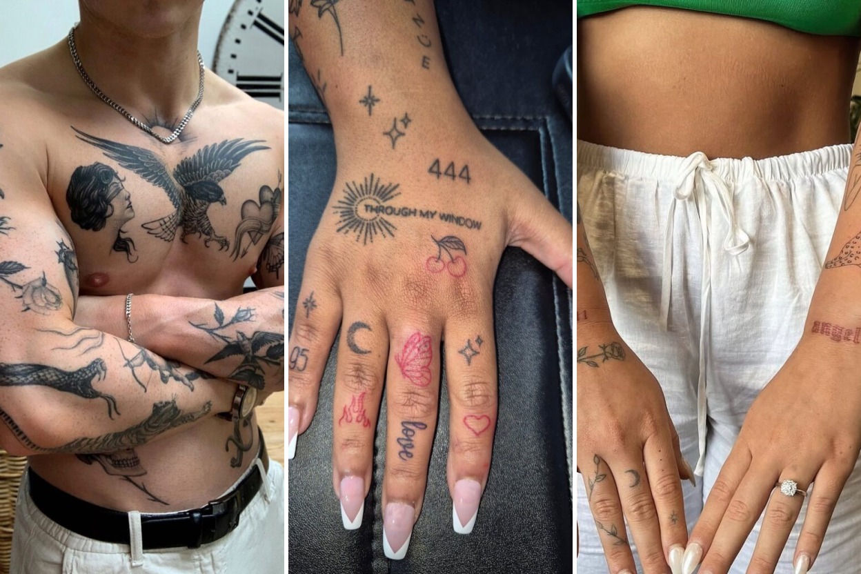 Aesthetic patchwork tattoos and delicate ink ideas collage