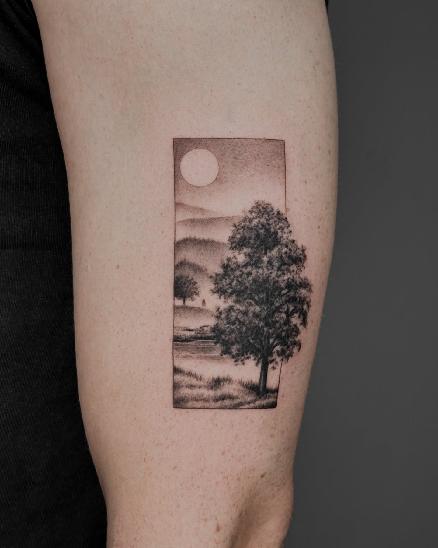 Peaceful Landscape Window Tattoo nature tattoos for women tattoo