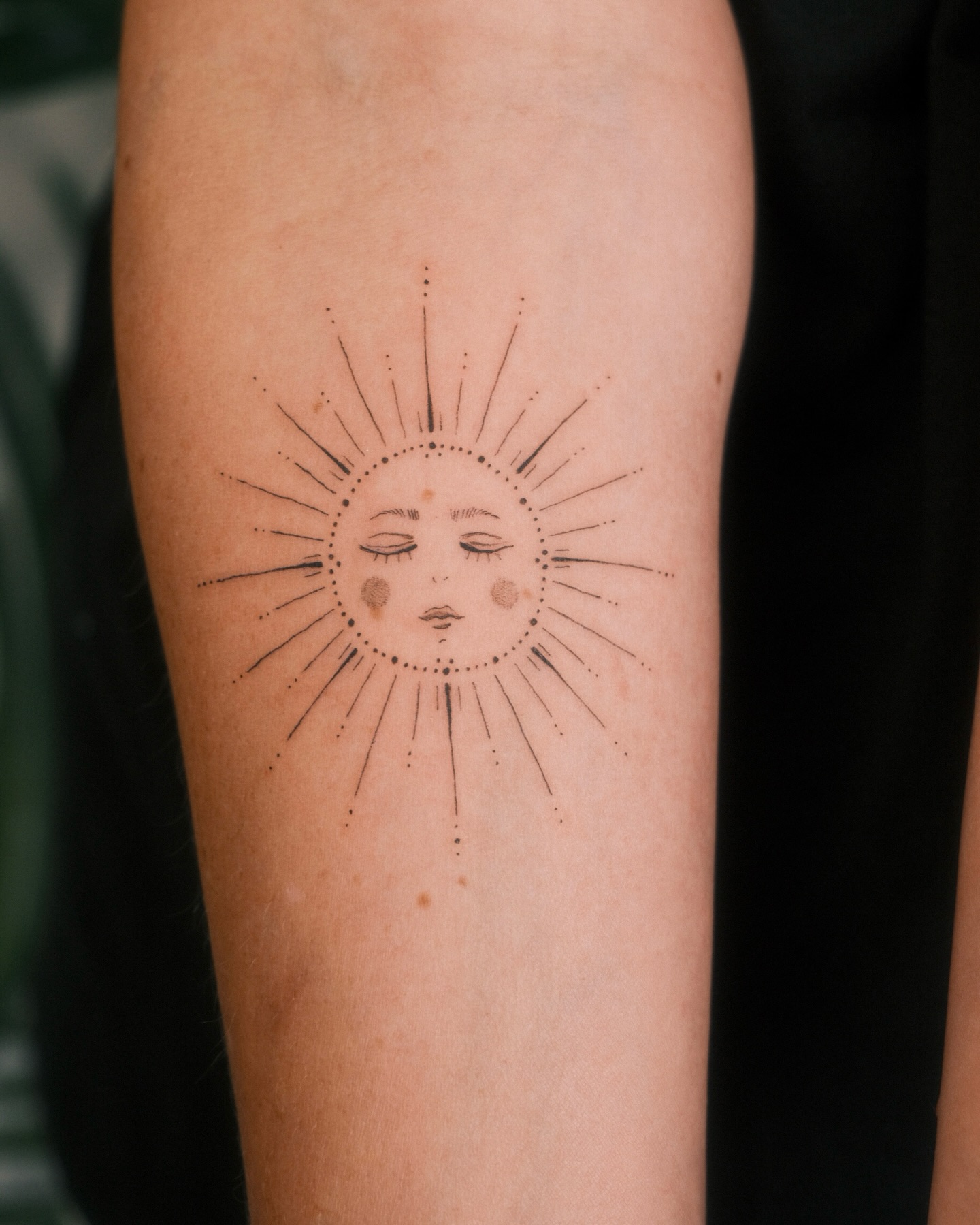 Vintage Sun Face Foot Tattoo sun tattoos ideas tattoo