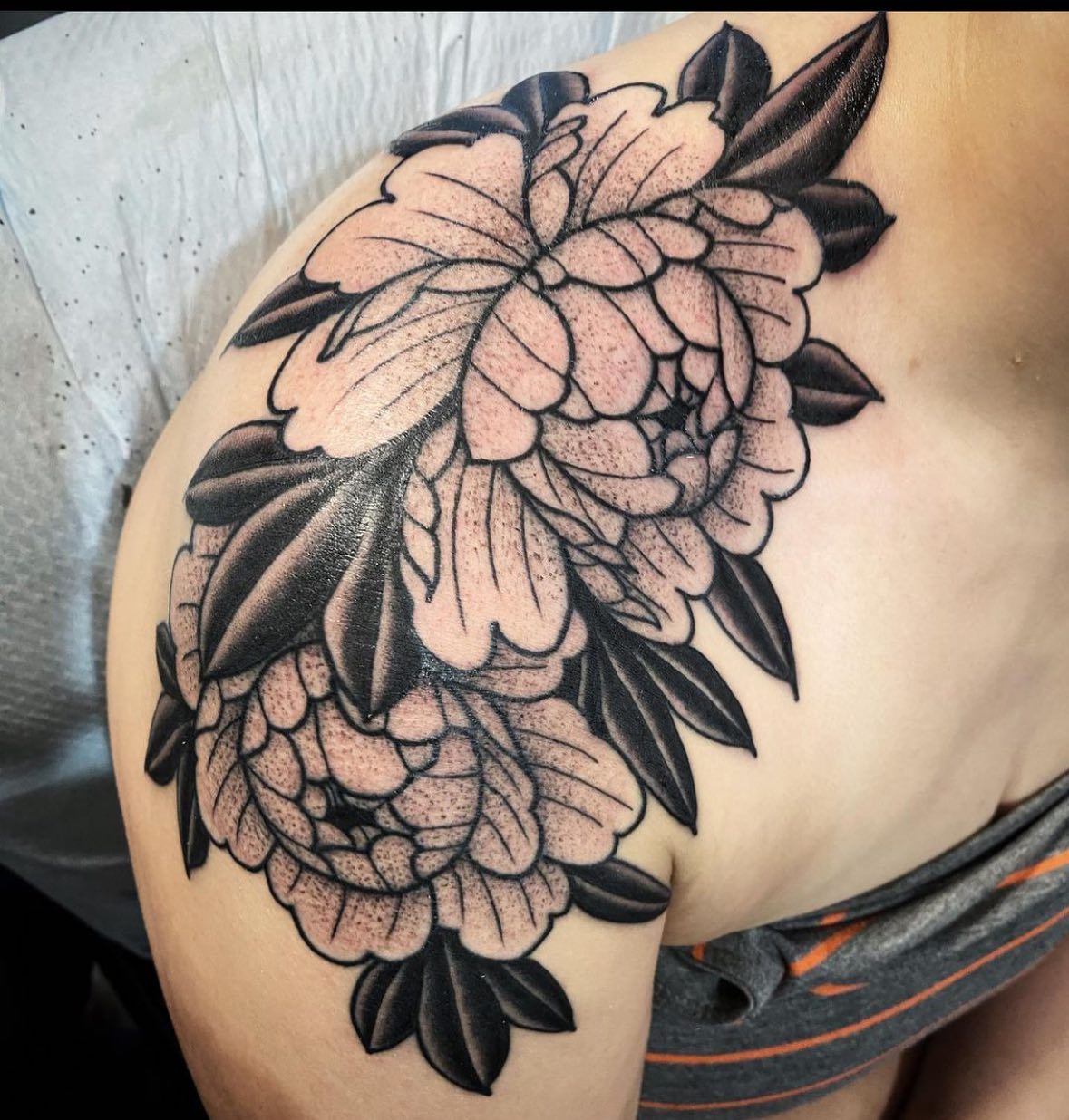 Spider Web Shoulder Cap Tattoo