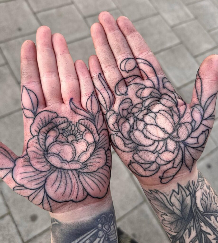 Peony Palm Tattoos peony flower tattoo ideas tattoo