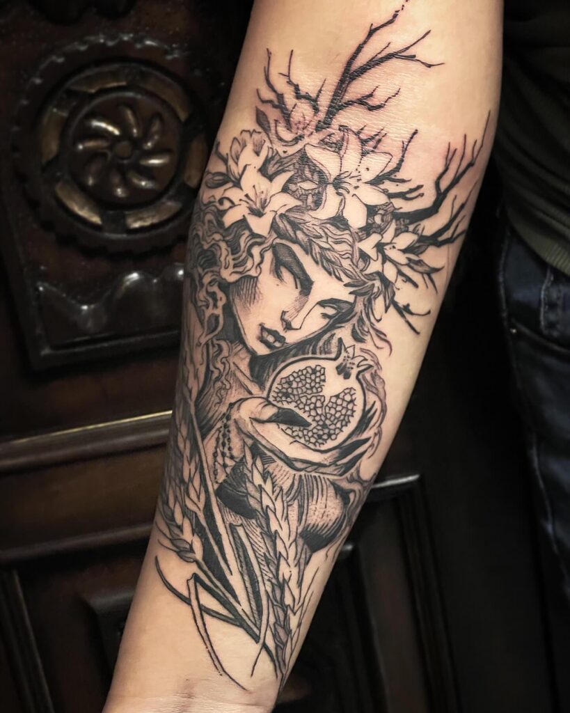 Medusa Portrait With Serpents Tattoo