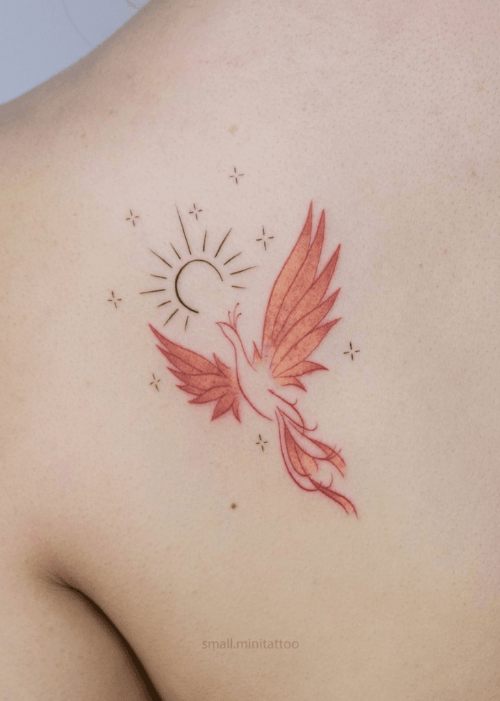 Minimalistic Butterfly with Wings Touched by Flames small tattoo ideas for men tattoo