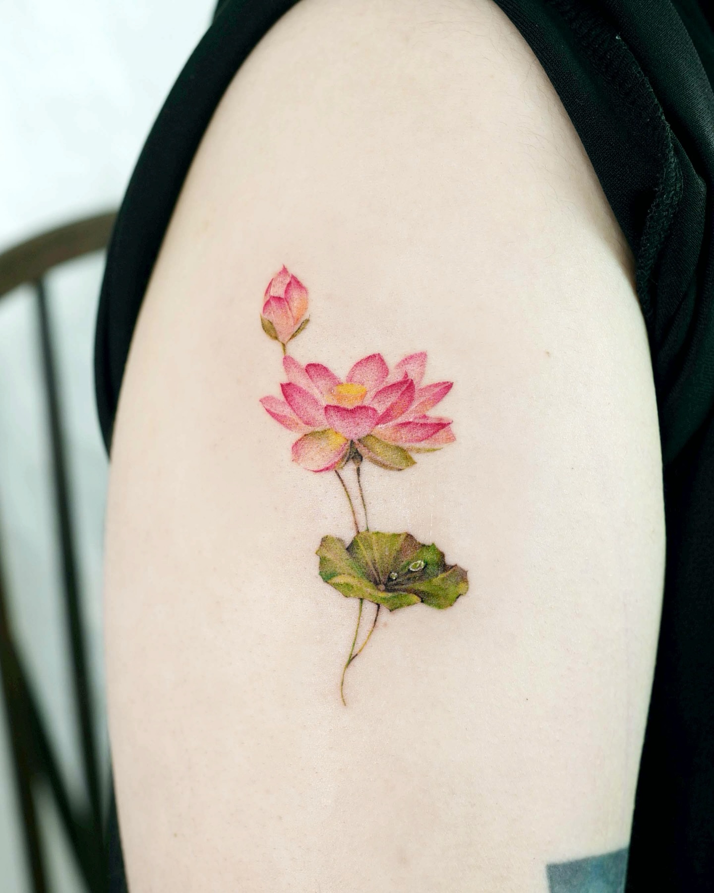 Pink Lotus and Lily Pad Tattoo lotus flower tattoo ideas meaning tattoo