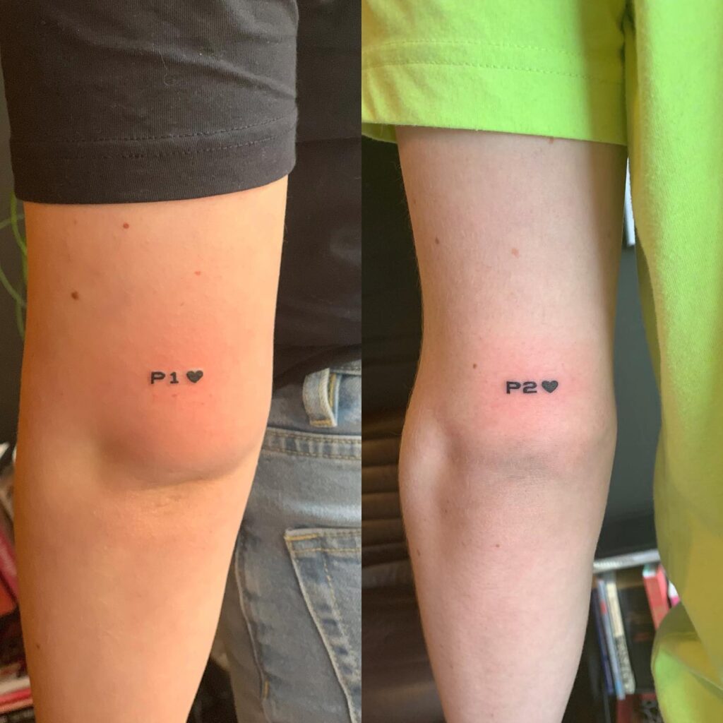 Player 1 and Player 2 Sibling Tattoo brother sister tattoos tattoo