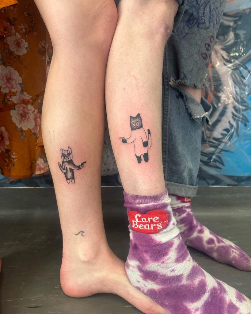 Music-Loving Axolotl and Frog Tattoos silly matching tattoos tattoo