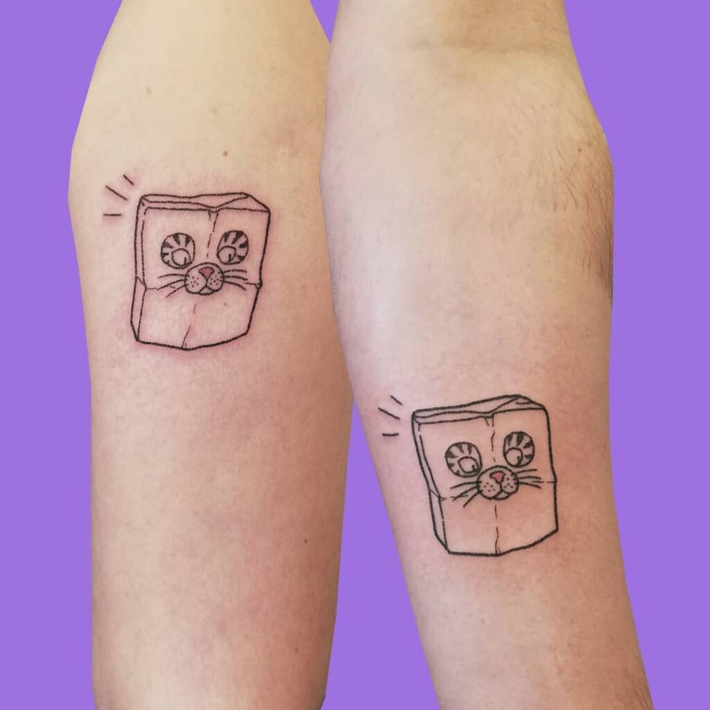 Adorable Bunny Pair Matching Tattoos silly matching tattoos tattoo