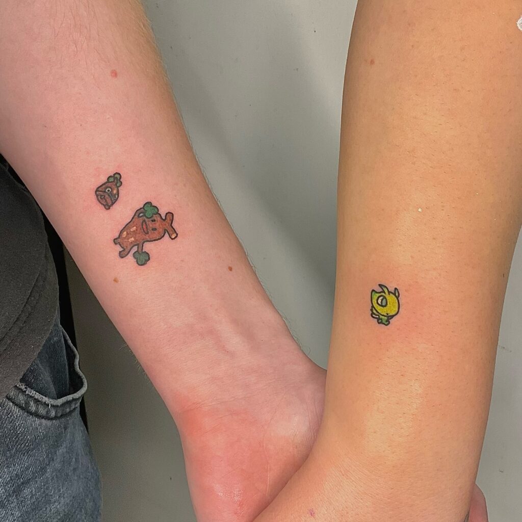 Pok&eacute;mon Couple Tattoos small couple tattoos tattoo