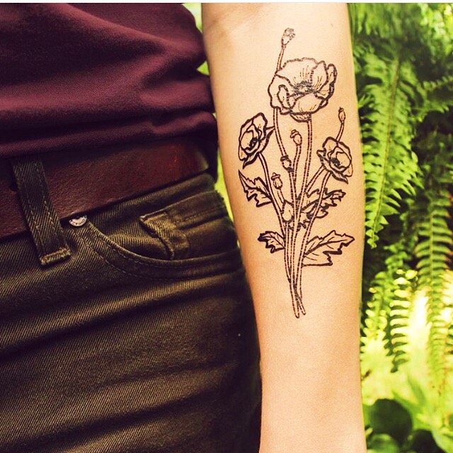 Poppy Flower Forearm Tattoo nature tattoos for women tattoo