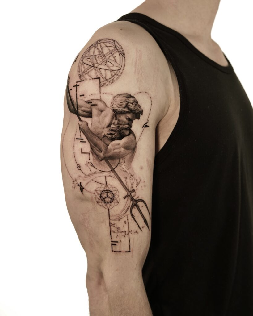 Poseidon S Power And The Scales Of Justice Tattoo