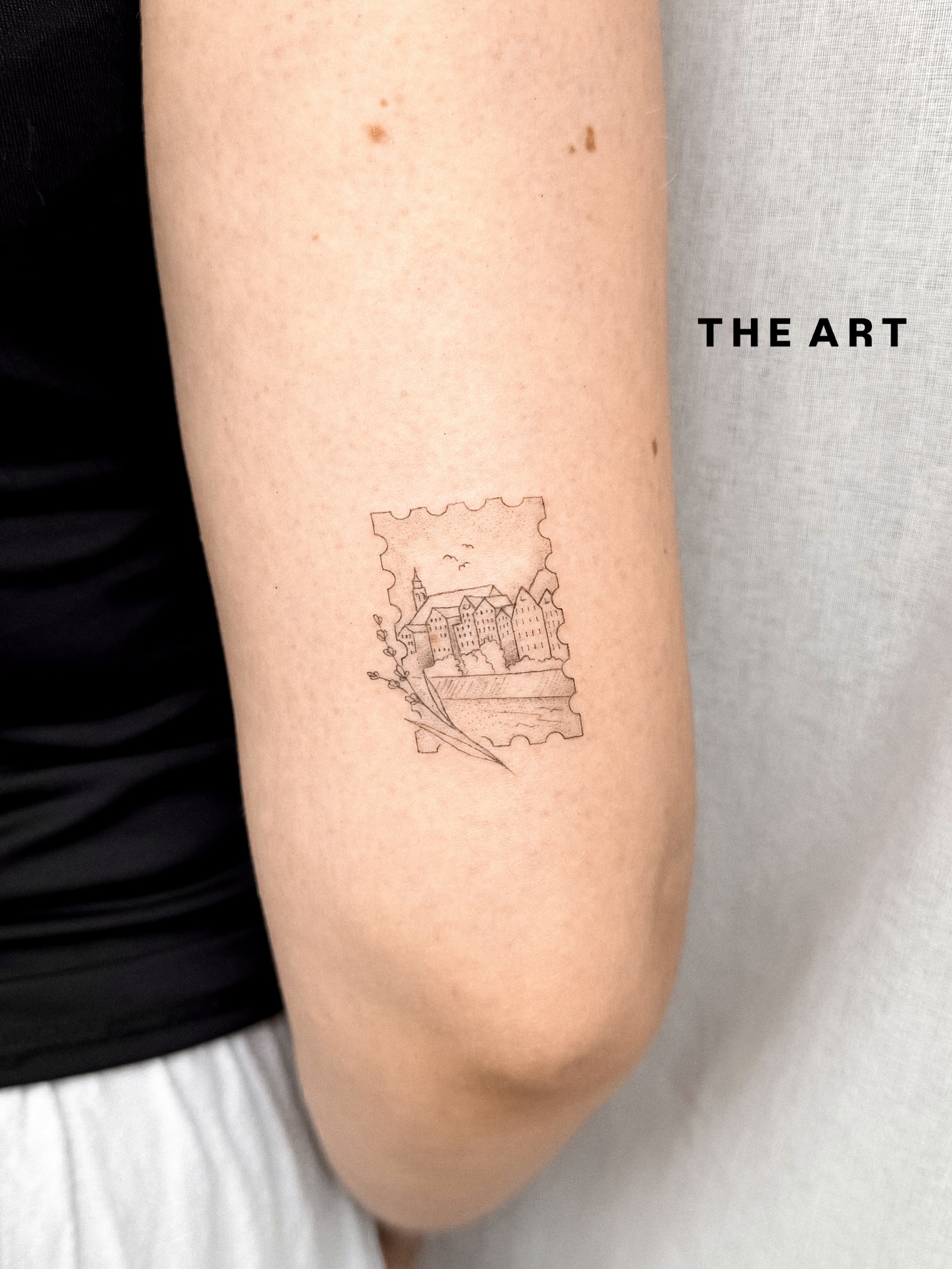 Postage Stamp City Fine Line Tattoo fine line tattoo ideas with meaning tattoo
