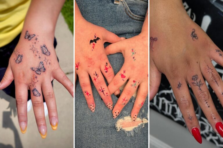 Aesthetic pretty hand tattoos and delicate ink ideas collage