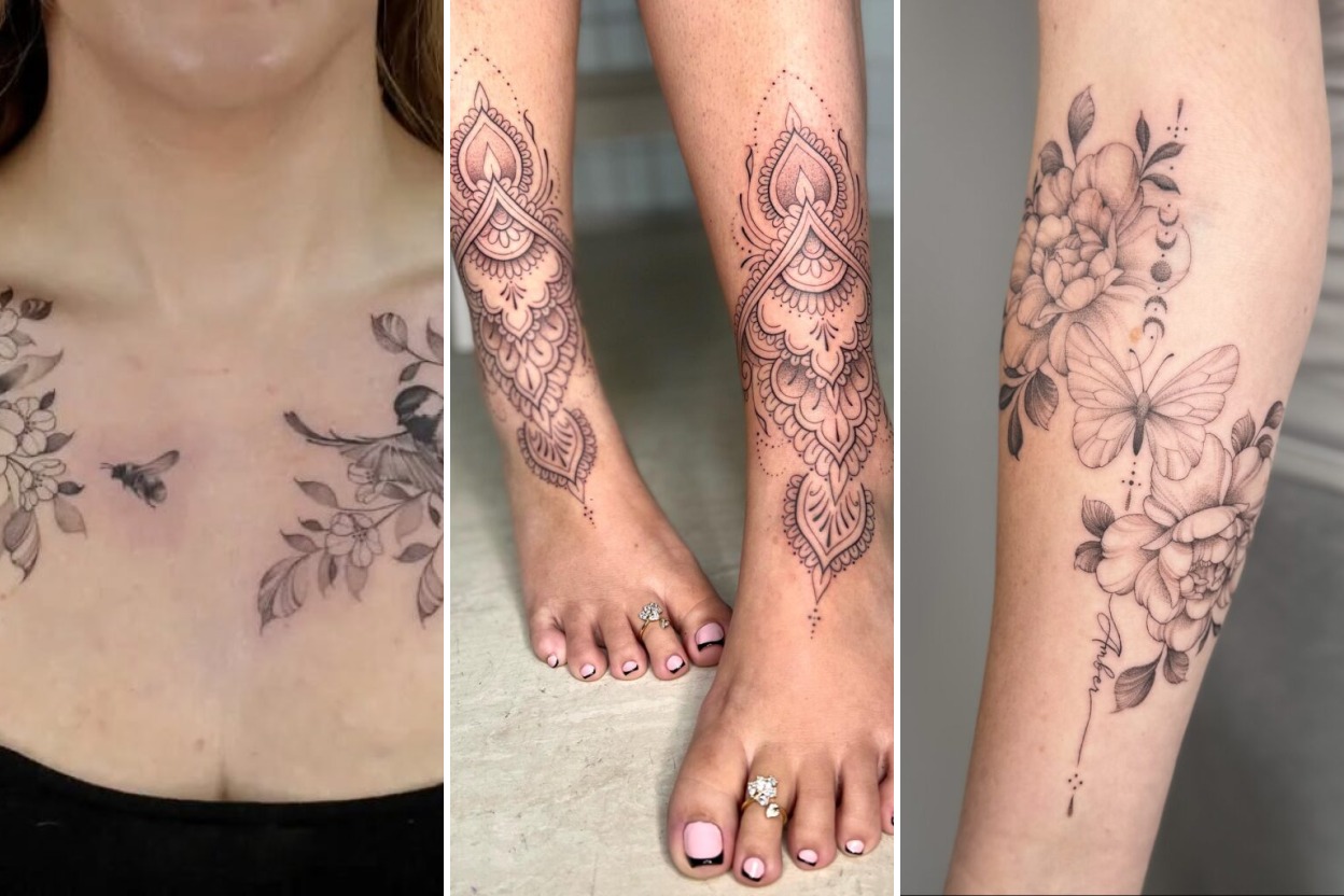 Aesthetic pretty tattoos for women and delicate ink ideas collage