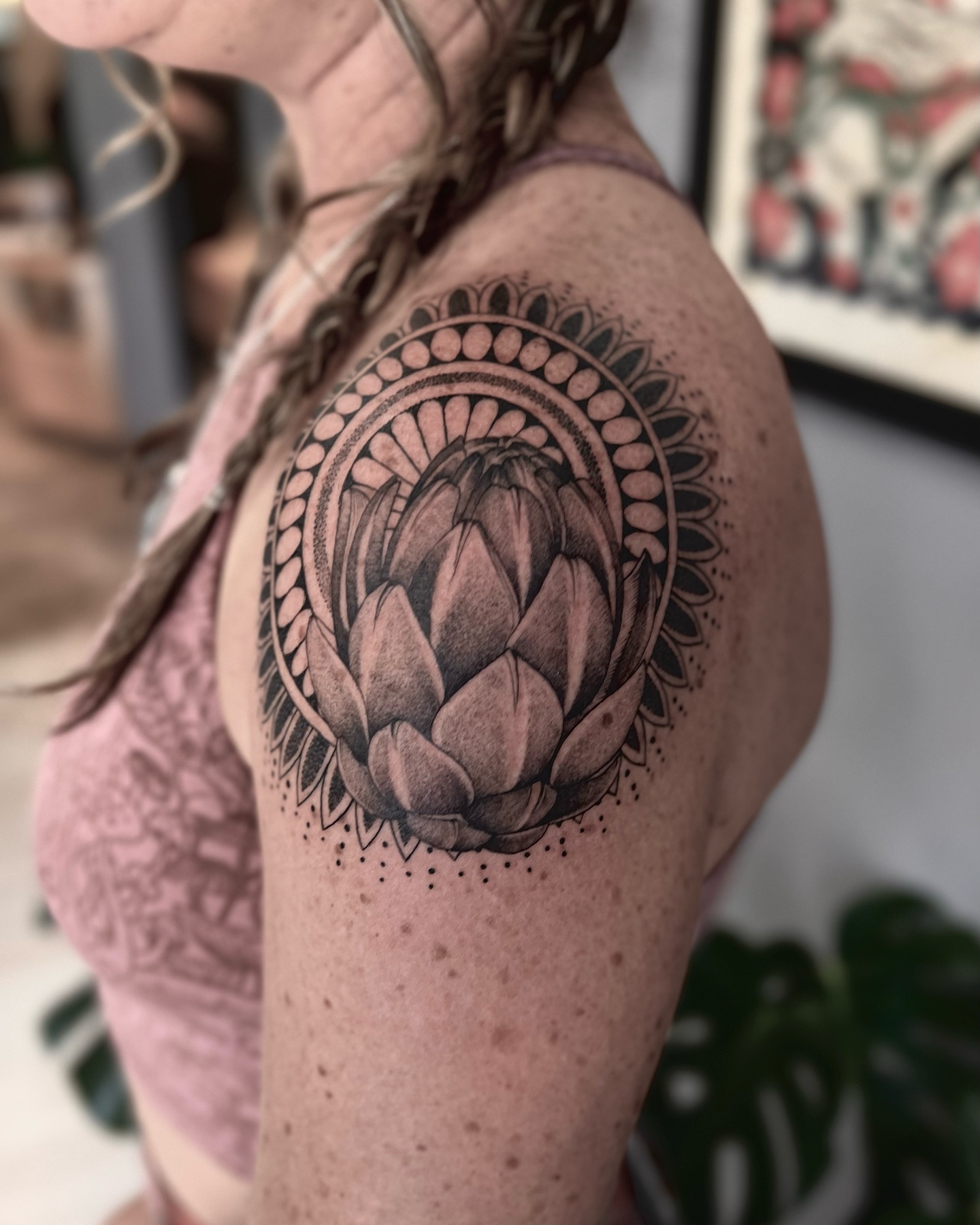 Polynesian Turtle Shoulder Cap Tattoo