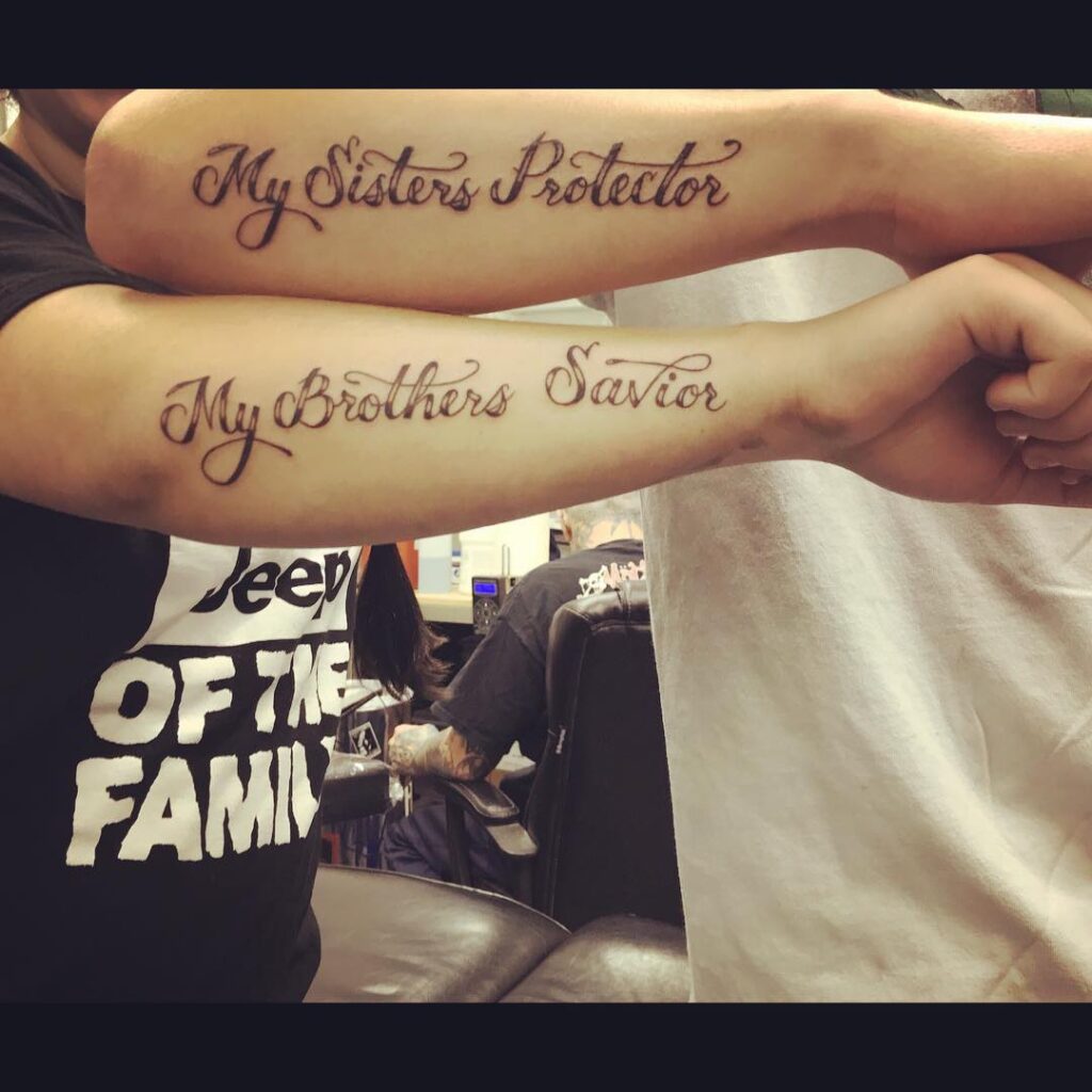 Protector and Savior Sibling Tattoo brother sister tattoos tattoo