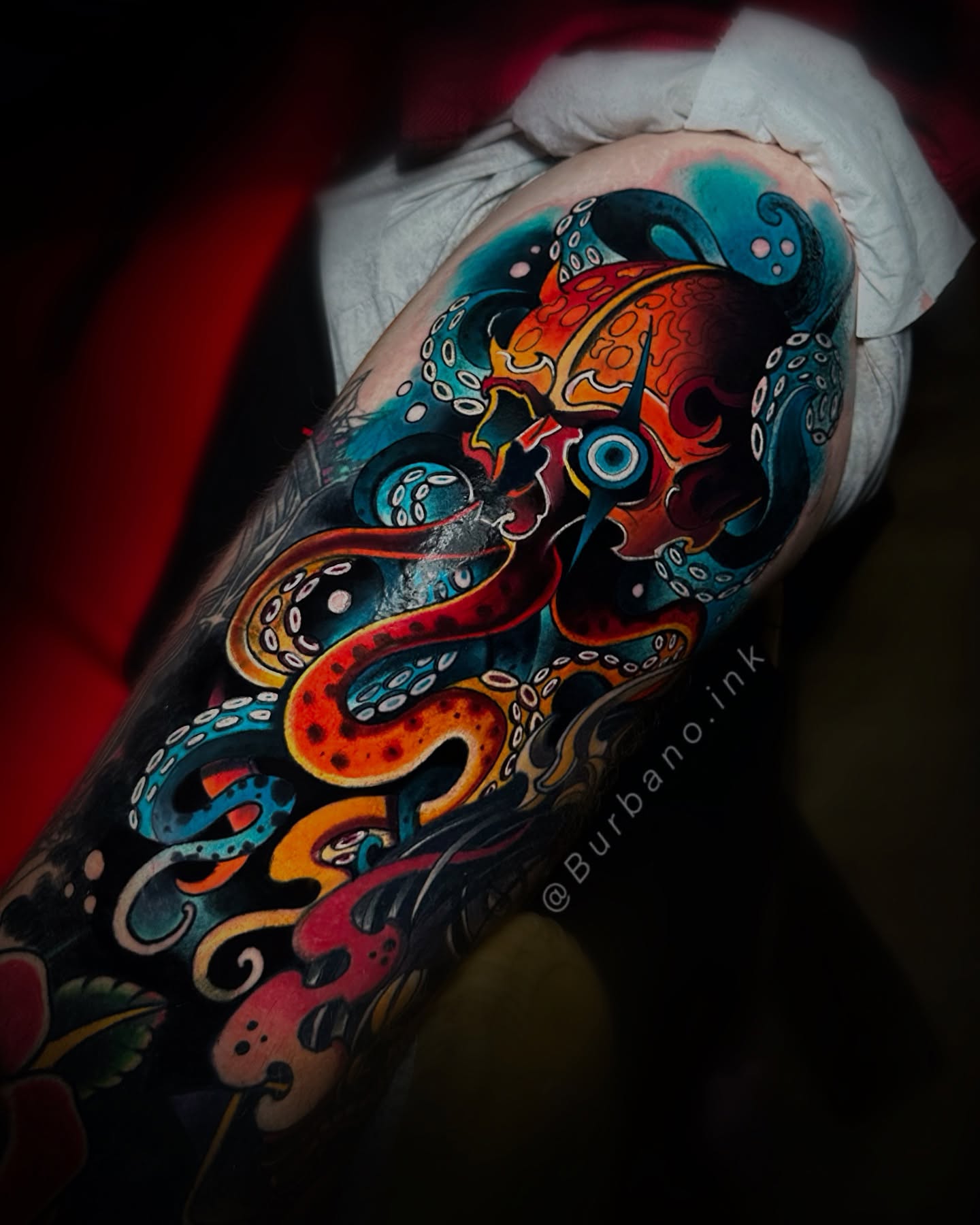 Vibrant Blue Octopus Tattoo octopus tattoos tattoo