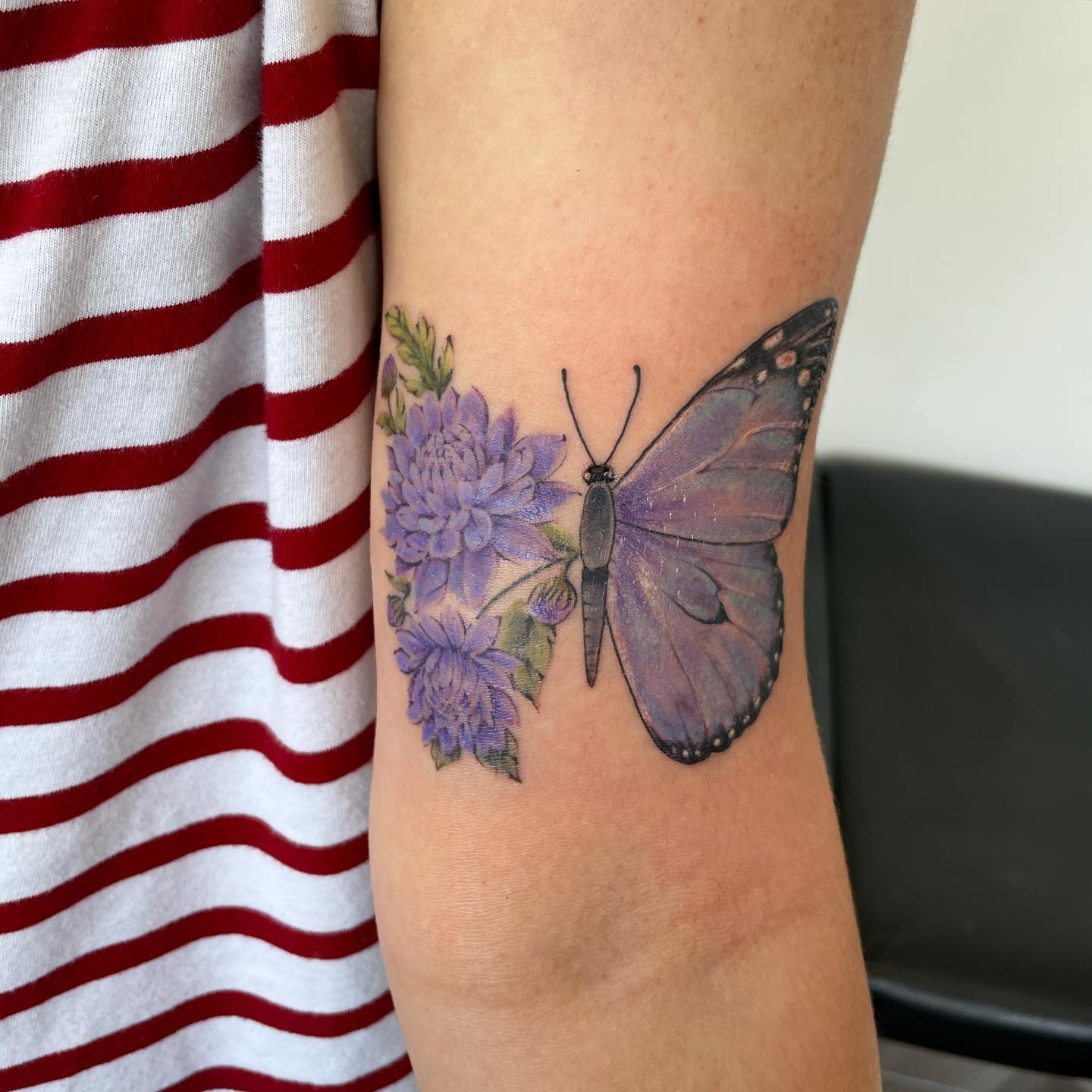 Pink Butterfly and Lotus Flower Tattoo half butterfly half flower tattoos tattoo