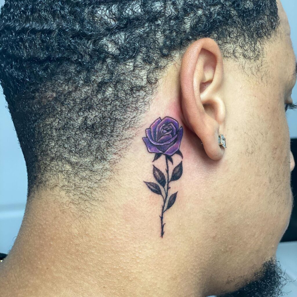 Minimal Tree Silhouette Behind the Ear behind the ear tattoo ideas for men tattoo