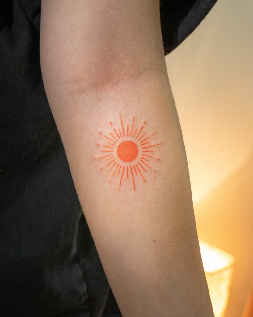 Radiant Orange Sun Tattoo sun tattoos tattoo