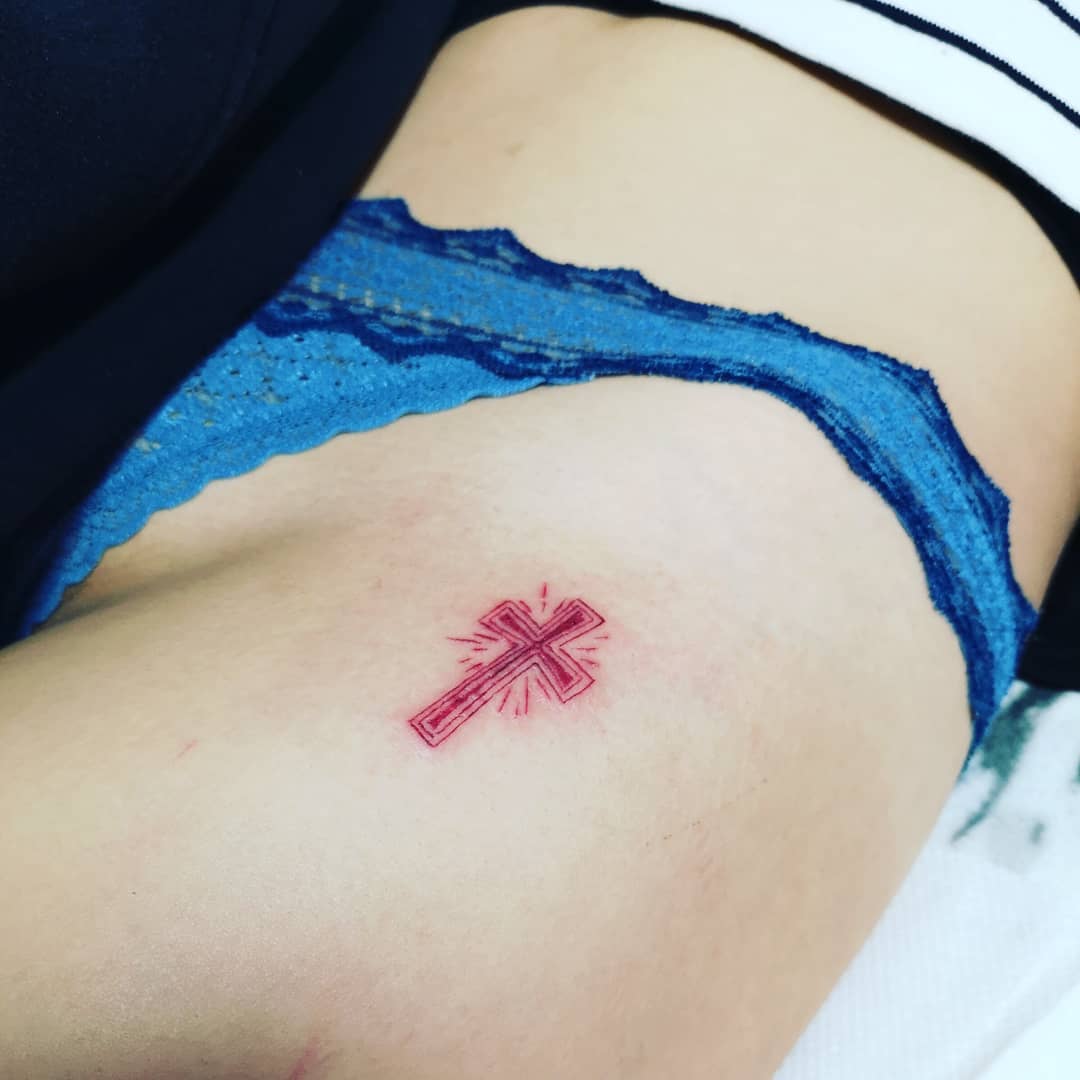 Radiant Red Cross Tattoo cross tattoos ideas for women tattoo