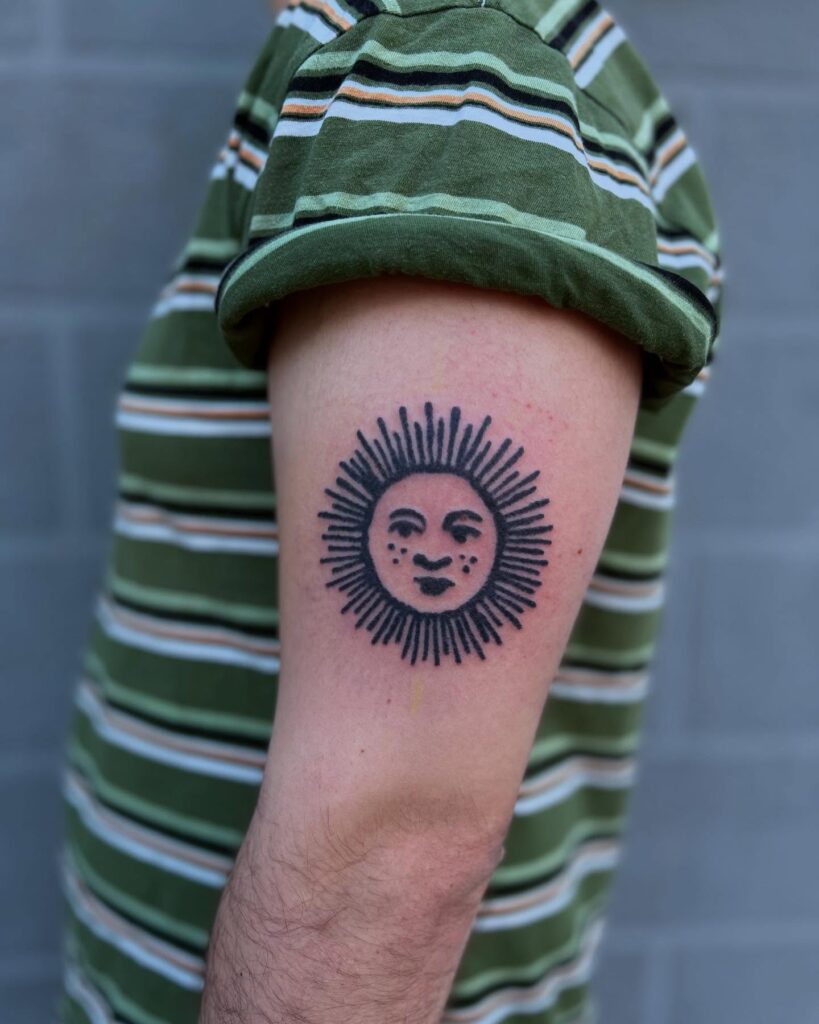 Celestial Spine Stick And Poke Tattoo