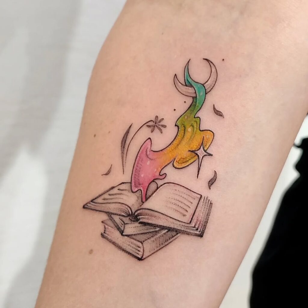 Berry-Topped Book Stack Tattoo book lover tattoos tattoo