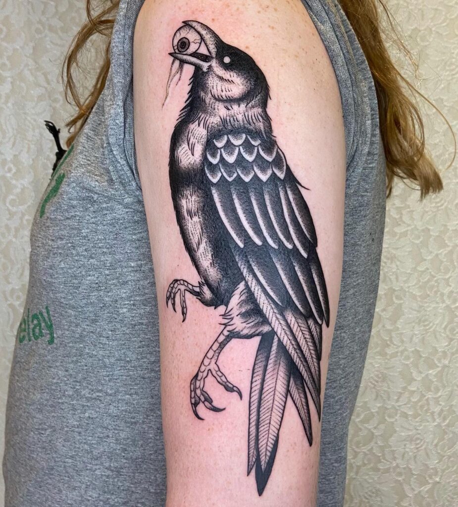 Playful Blue Ravens Tattoo