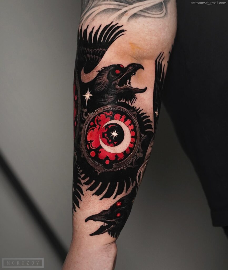 Bound Raven Tattoo