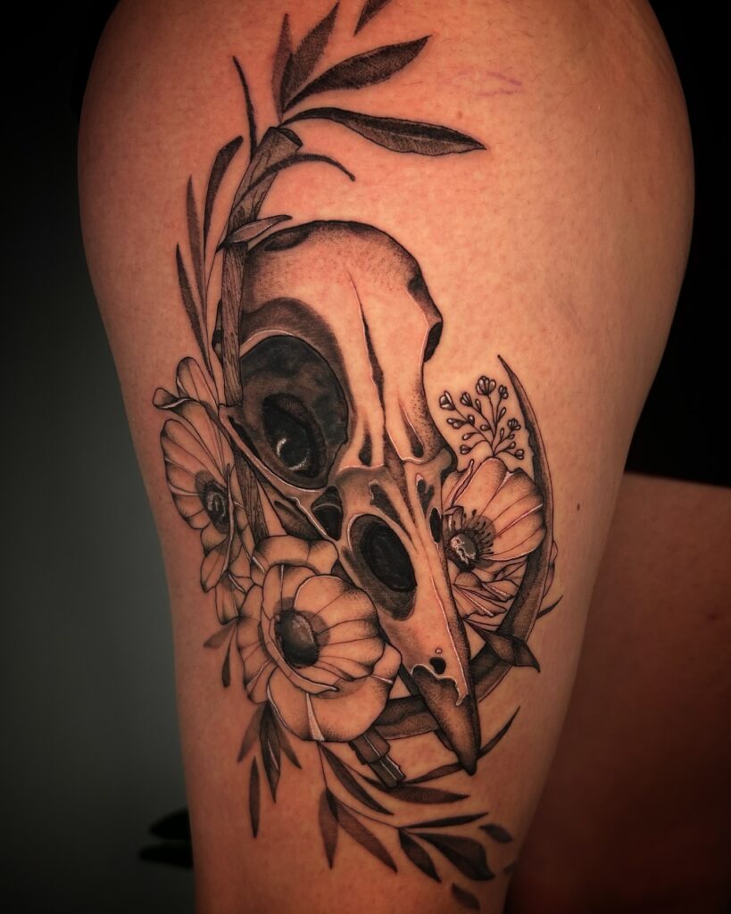 Sun And Moon Ravens Tattoo