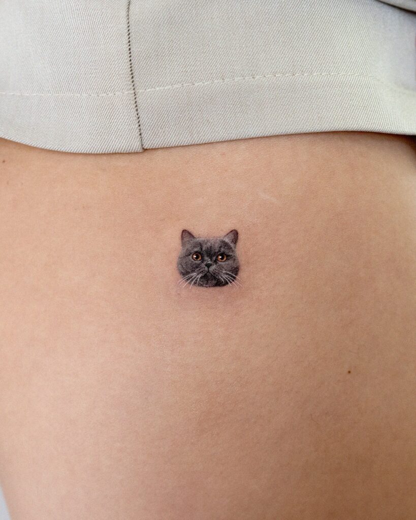 Realistic Cat Portrait Tattoo