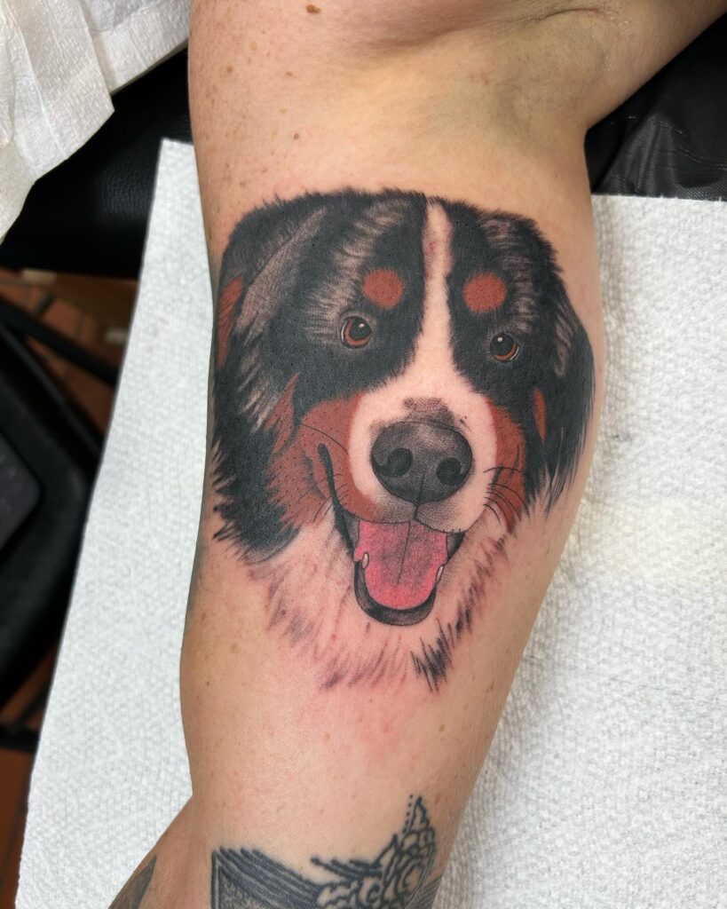 Realistic Dog Portrait Tattoo dog memorial tattoos tattoo