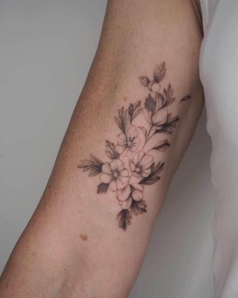 Realistic Hawthorn Flower Arm Tattoo may birth flower tattoos tattoo