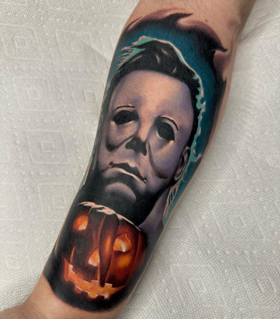 Ghost with Jack O’ Lantern Tattoo jack o lantern tattoo ideas tattoo